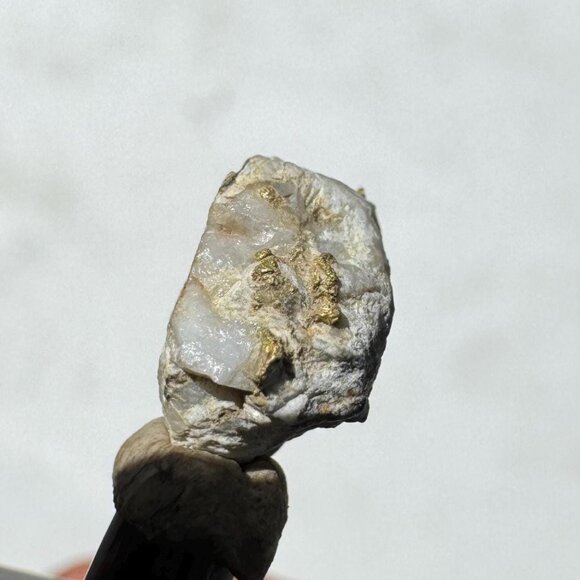 Gold on Quartz - Natural California Gold Specimen in Perky Display Box #6 - Picture 3 of 9